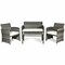 Costway 4PCS Rattan Patio Furniture Set Garden Sofa Cushioned Seat Mix Gray Wicker